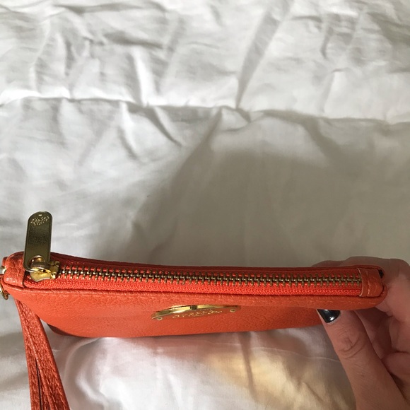 MULBERRY Orange Leather Wristlet Zip -Up - Picture 3 of 12